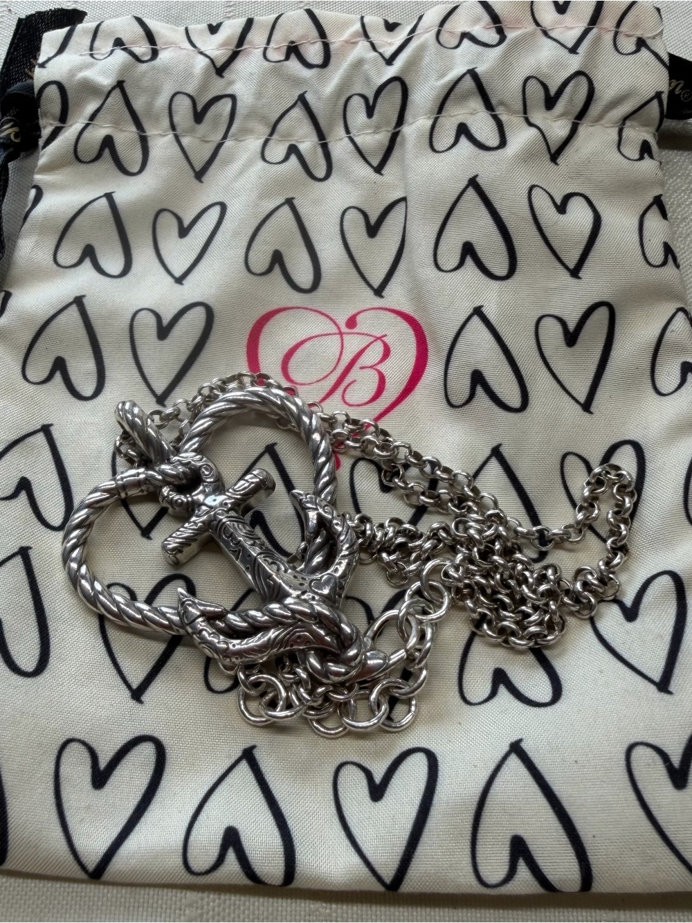Brighton Silver plated Anchor Heart Pendant Necklace - Women Jewelry - Picture 2 of 4